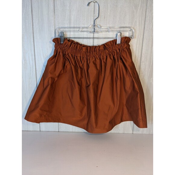 Zara Woman Paper Bag Waist Skirt Rust Color EUC - Picture 3 of 6